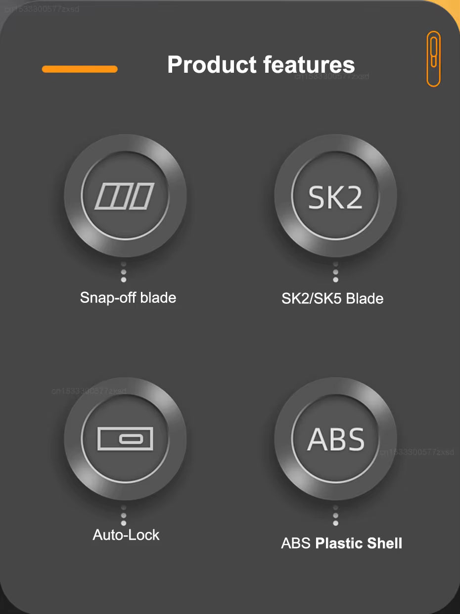 RS - Snap-off Utility Mes - Intrekbare Cutter 18mm - Koolstofstaal Mes - Auto Lock